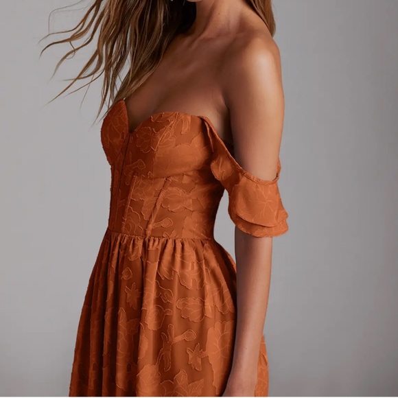Azazie Burnt Orange Dress - Picture 3 of 4